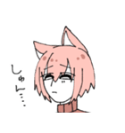ねこみみピンク髪（個別スタンプ：35）