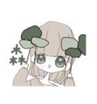 かわいい茶色の髪の女の子（個別スタンプ：3）