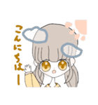 かわいい茶色の髪の女の子（個別スタンプ：12）