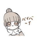 かわいい茶色の髪の女の子（個別スタンプ：21）
