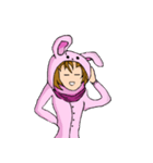ウサギの女子（個別スタンプ：2）
