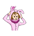ウサギの女子（個別スタンプ：4）