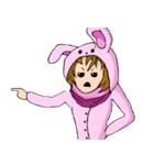 ウサギの女子（個別スタンプ：5）