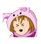 ウサギの女子（個別スタンプ：7）