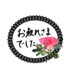 薔薇＋黒レース＋手書き文字敬語（個別スタンプ：14）