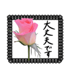 薔薇＋黒レース＋手書き文字敬語（個別スタンプ：19）