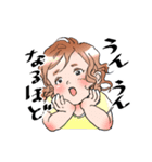 くるくるヘアの女の子（個別スタンプ：6）