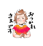 くるくるヘアの女の子（個別スタンプ：7）