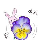 ❤️可愛いピンクウサギちゃんと綺麗な花❤️（個別スタンプ：6）