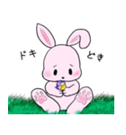 ❤️可愛いピンクウサギちゃんと綺麗な花❤️（個別スタンプ：8）