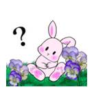 ❤️可愛いピンクウサギちゃんと綺麗な花❤️（個別スタンプ：28）