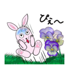 ❤️可愛いピンクウサギちゃんと綺麗な花❤️（個別スタンプ：30）