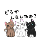 3匹の猫 敬語スタンプ（個別スタンプ：1）