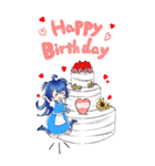 青髪ちゃん BIGスタンプ（個別スタンプ：5）