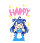青髪ちゃん BIGスタンプ（個別スタンプ：14）