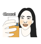 躍動感のある女性の表情（個別スタンプ：6）