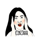 躍動感のある女性の表情（個別スタンプ：19）