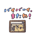 ゴールデンのスタンプ縁取り日本語版（個別スタンプ：40）