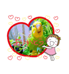 Pi-＆Peko 幸せの黄色い鳥と花（個別スタンプ：25）