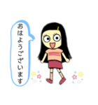 目が大きくて髪の毛が長い女の子（個別スタンプ：7）