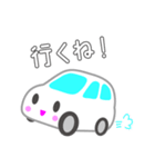 可愛い車【ホワイト】（個別スタンプ：2）