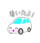 可愛い車【ホワイト】（個別スタンプ：3）