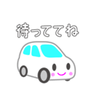可愛い車【ホワイト】（個別スタンプ：4）