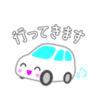 可愛い車【ホワイト】（個別スタンプ：5）