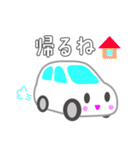 可愛い車【ホワイト】（個別スタンプ：6）