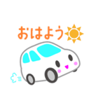 可愛い車【ホワイト】（個別スタンプ：10）