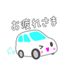 可愛い車【ホワイト】（個別スタンプ：16）