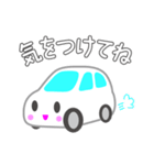 可愛い車【ホワイト】（個別スタンプ：33）