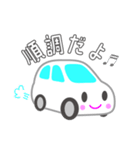 可愛い車【ホワイト】（個別スタンプ：36）