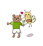 癒されるクマとハチのスタンプ（個別スタンプ：1）