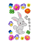 ❤️可愛いウサギ可愛いと綺麗なお花❤️（個別スタンプ：11）
