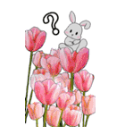 ❤️可愛いウサギ可愛いと綺麗なお花❤️（個別スタンプ：24）