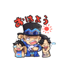 ONE PIECE 三兄弟オンリースタンプ（個別スタンプ：4）