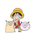 ONE PIECE ＆ まるいぬとしかくいぬ（個別スタンプ：1）