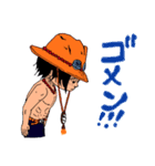 ONE PIECE エース＆Imukat スタンプ（個別スタンプ：4）