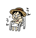 サウナにはまったルフィⅠONE PIECE（個別スタンプ：4）