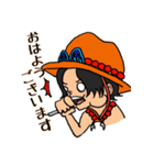 ONE PIECE 礼儀正しい火拳（個別スタンプ：5）