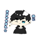 黒色パーカー男子（個別スタンプ：3）