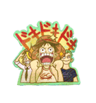 ONE PIECE レトロステッカー 麦わらの一味（個別スタンプ：34）