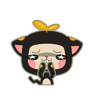 黒い葉の猫（個別スタンプ：2）