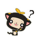 黒い葉の猫（個別スタンプ：3）