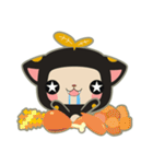 黒い葉の猫（個別スタンプ：10）