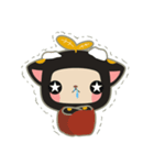 黒い葉の猫（個別スタンプ：12）