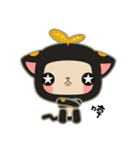 黒い葉の猫（個別スタンプ：19）