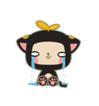 黒い葉の猫（個別スタンプ：20）
