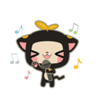 黒い葉の猫（個別スタンプ：28）